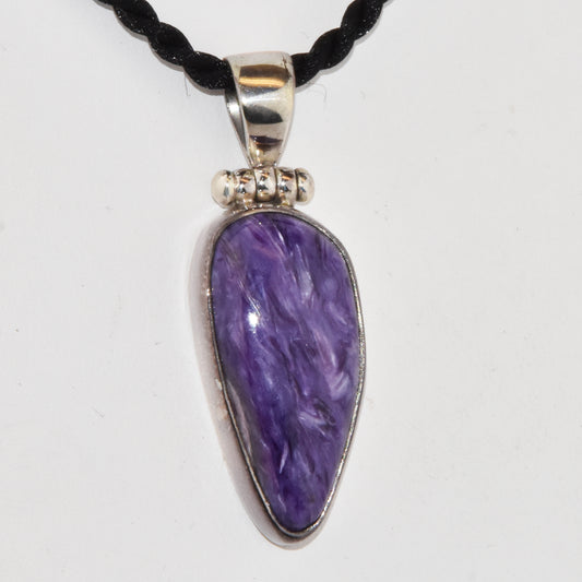 Charoite Sterling Silver Pendant