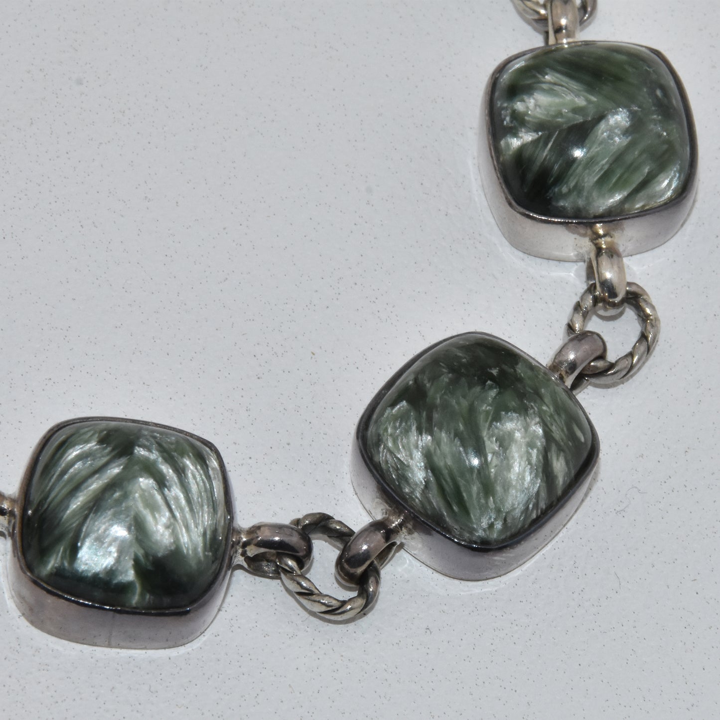 Seraphinite Sterling Silver Bracelet