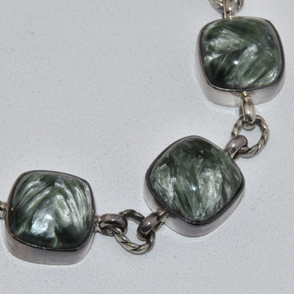 Seraphinite Sterling Silver Bracelet