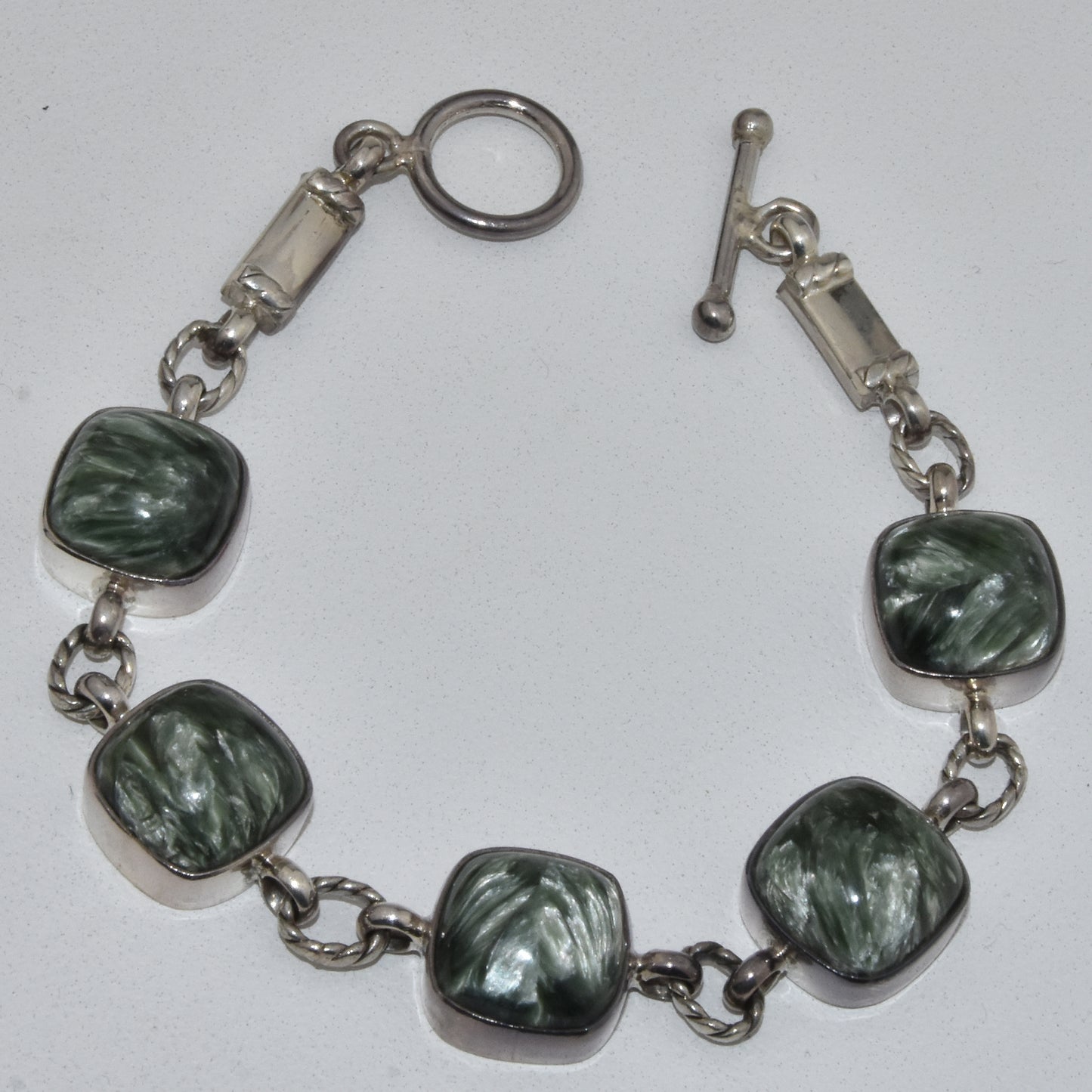 Seraphinite Sterling Silver Bracelet