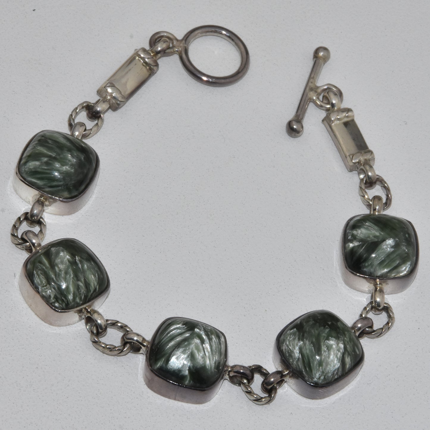 Seraphinite Sterling Silver Bracelet