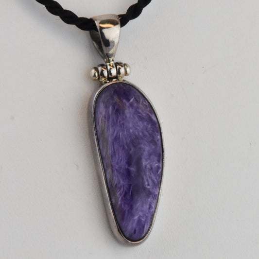 Charoite Sterling Silver Pendant