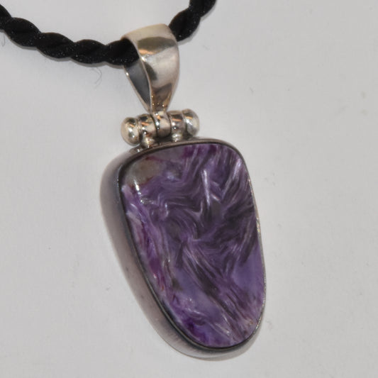 Charoite Sterling Silver Pendant