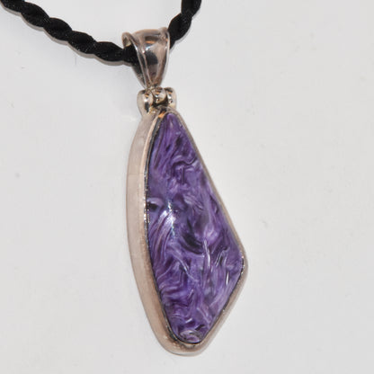 Charoite Sterling Silver Pendant