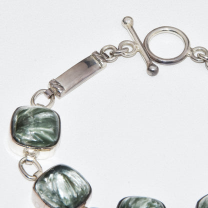 Seraphinite Sterling Silver Bracelet