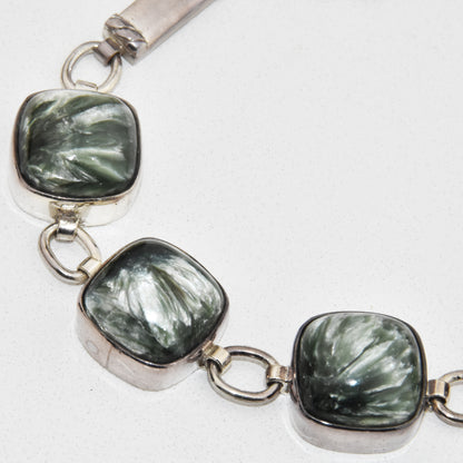 Seraphinite Sterling Silver Bracelet