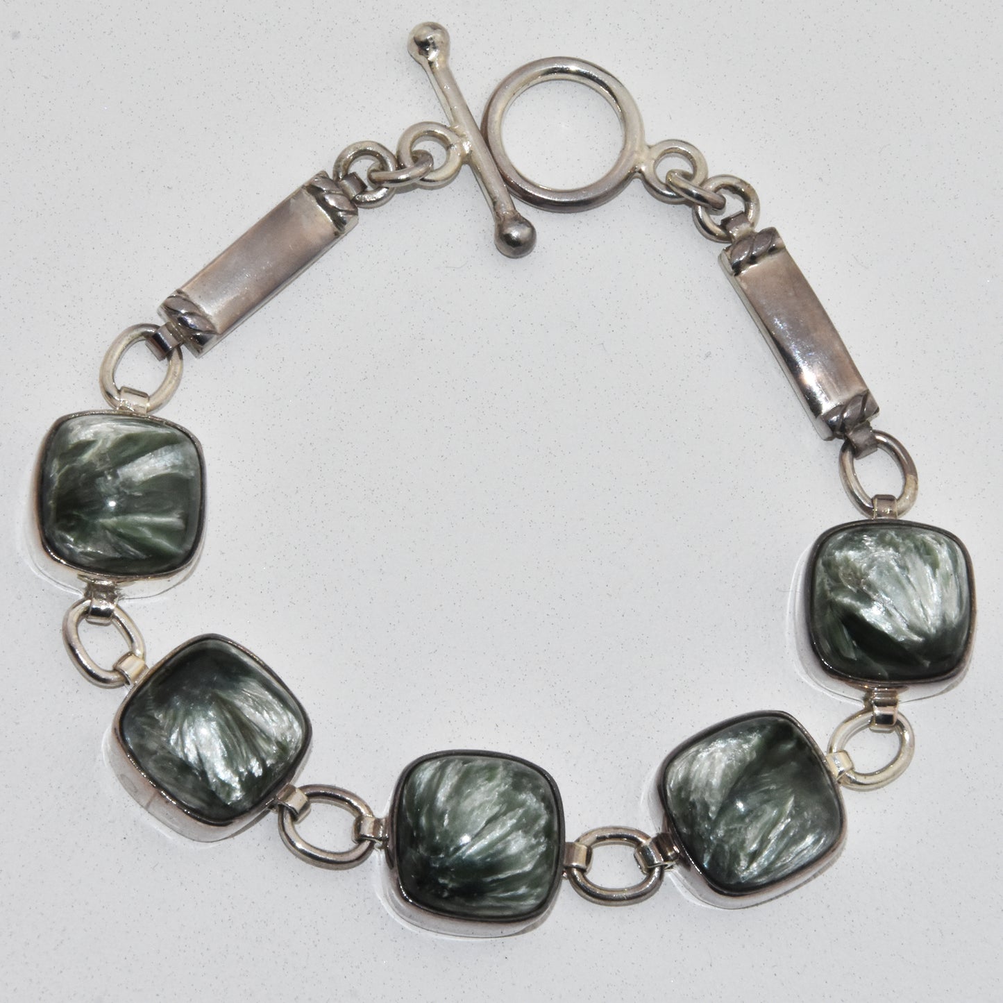 Seraphinite Sterling Silver Bracelet