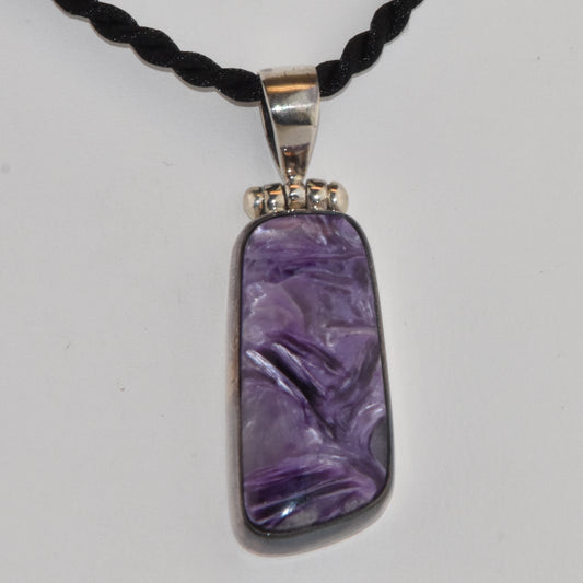 Charoite Sterling Silver Pendant