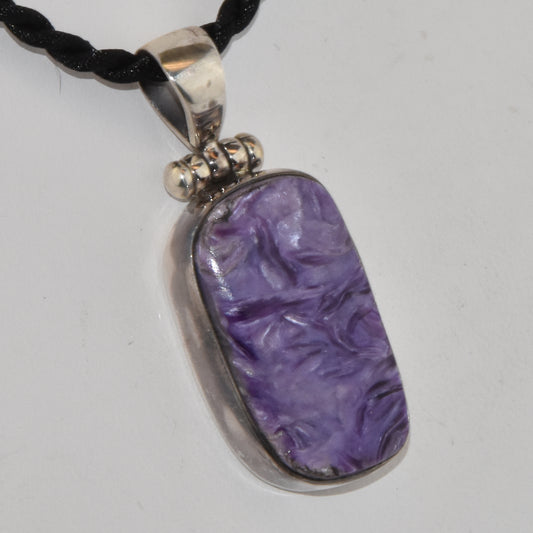 Charoite Sterling Silver Pendant