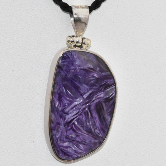 Charoite Sterling Silver Pendant