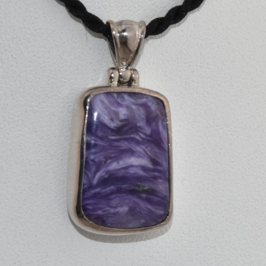 Charoite Sterling Silver Pendant