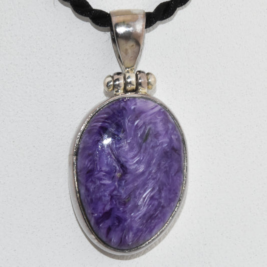 Charoite Sterling Silver Pendant