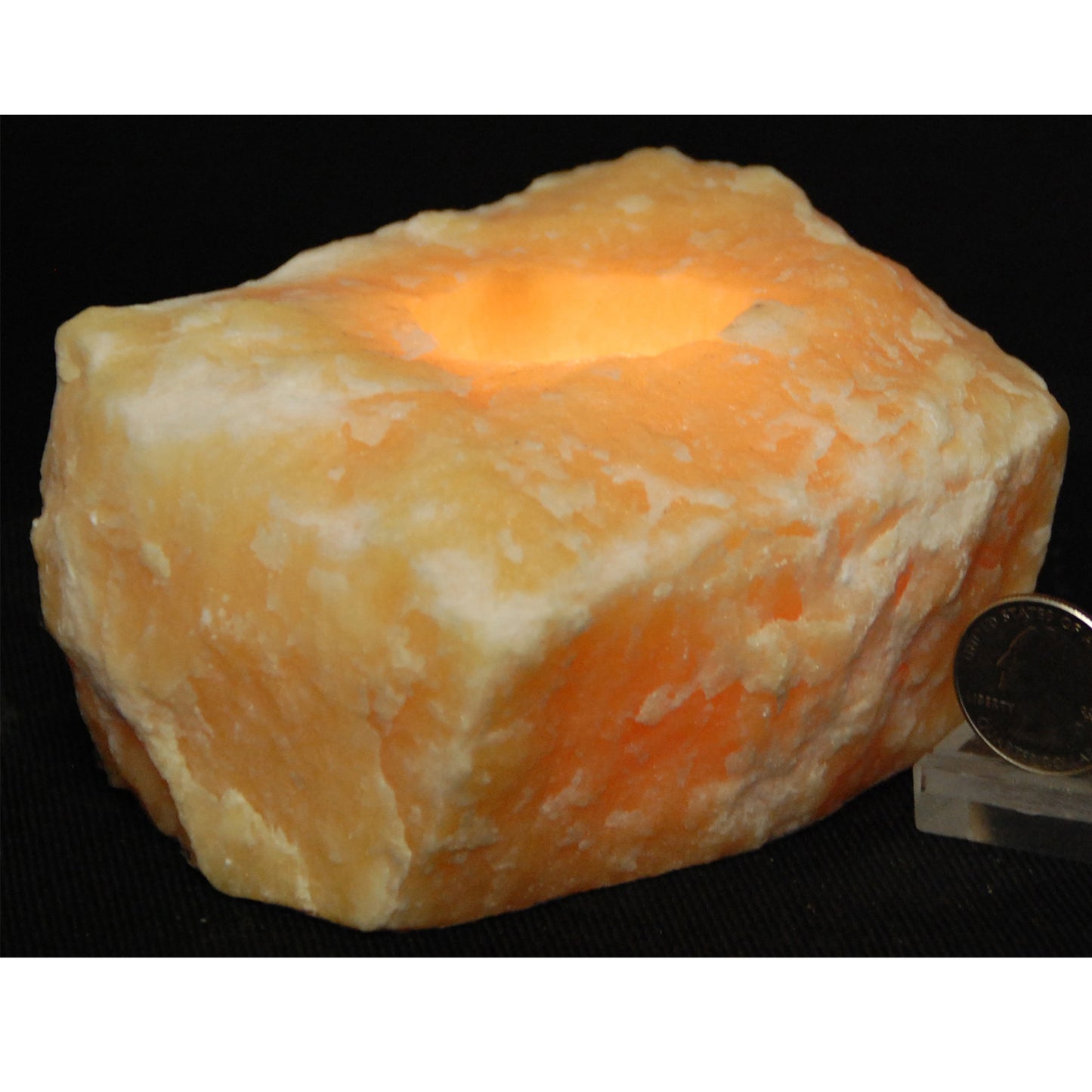 Orange Calcite Rough Candleholder
