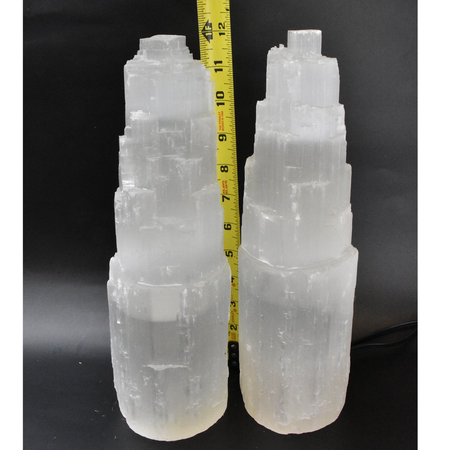 Selenite Skyscraper Lamp 12in