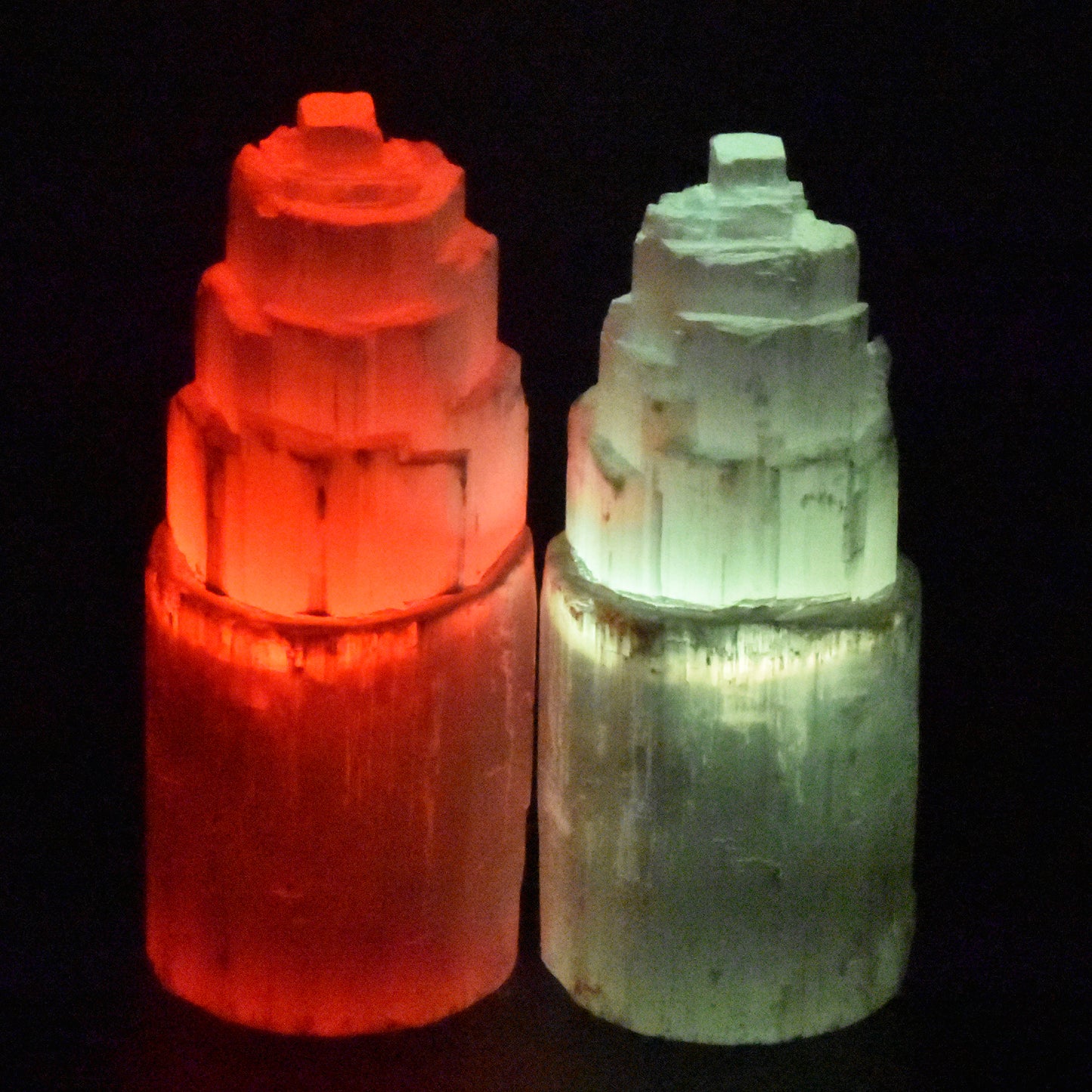 Selenite Skyscraper Lamp 8in