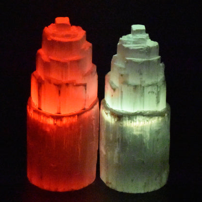 Selenite Skyscraper Lamp 8in
