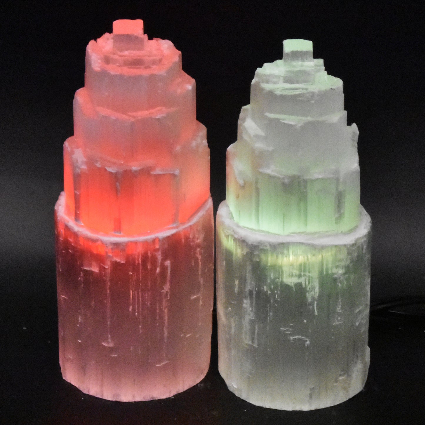 Selenite Skyscraper Lamp 8in