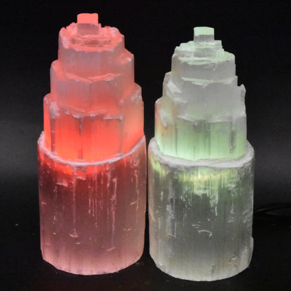 Selenite Skyscraper Lamp 8in