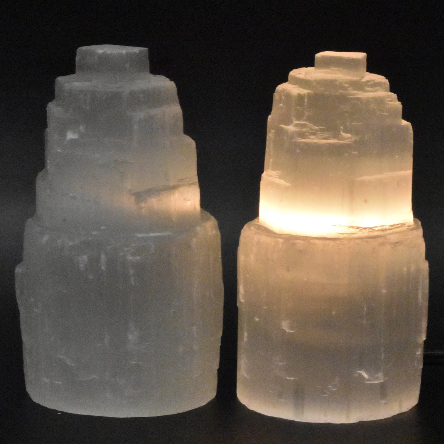 Selenite Skyscraper Lamp 6in