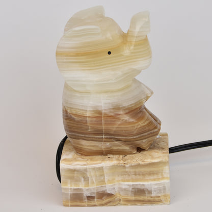 Mexican Onyx Elephant Lamp