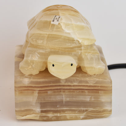 Mexican Onyx Turtle Lamp
