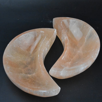 Selenite Peach Moon Bowls