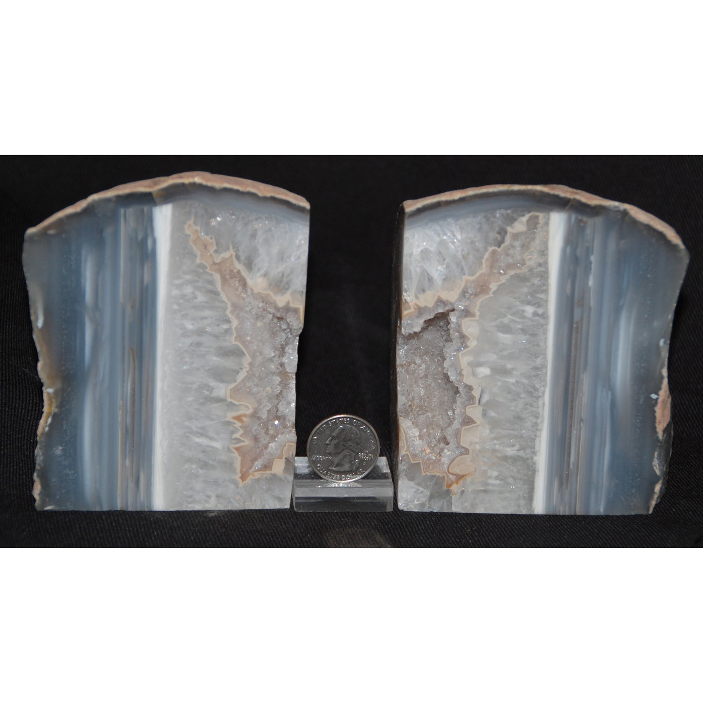 Agate Geode Bookends