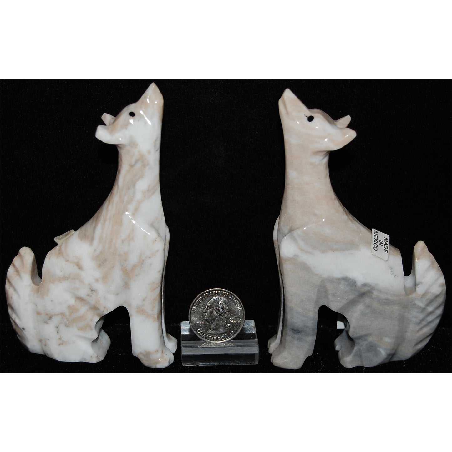 Mexican Onyx Wolf Carving