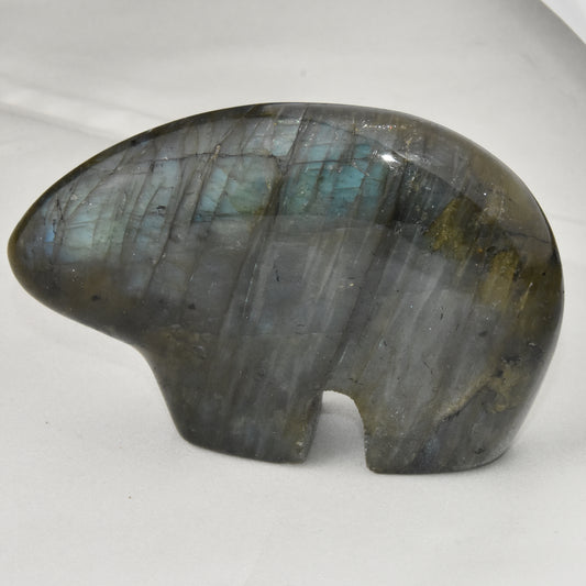 Labradorite Fetish Bear Carving