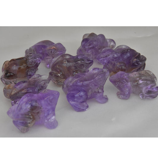 Ametrine Frog Carvings