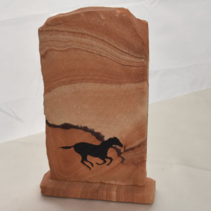 Sandstone Horse Carving Stand
