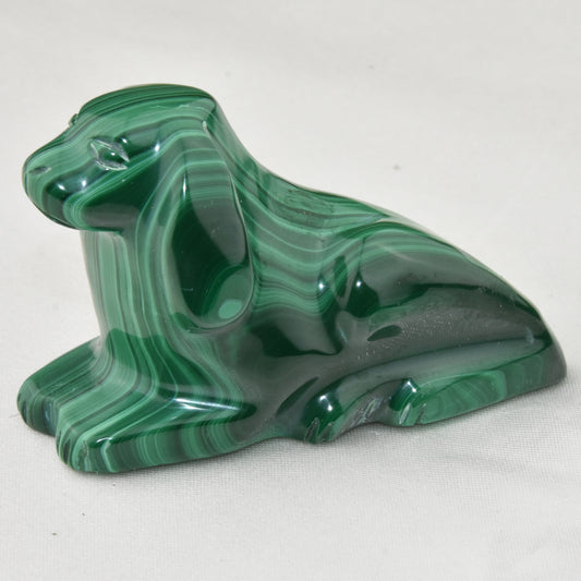 Malachite Dog Carving