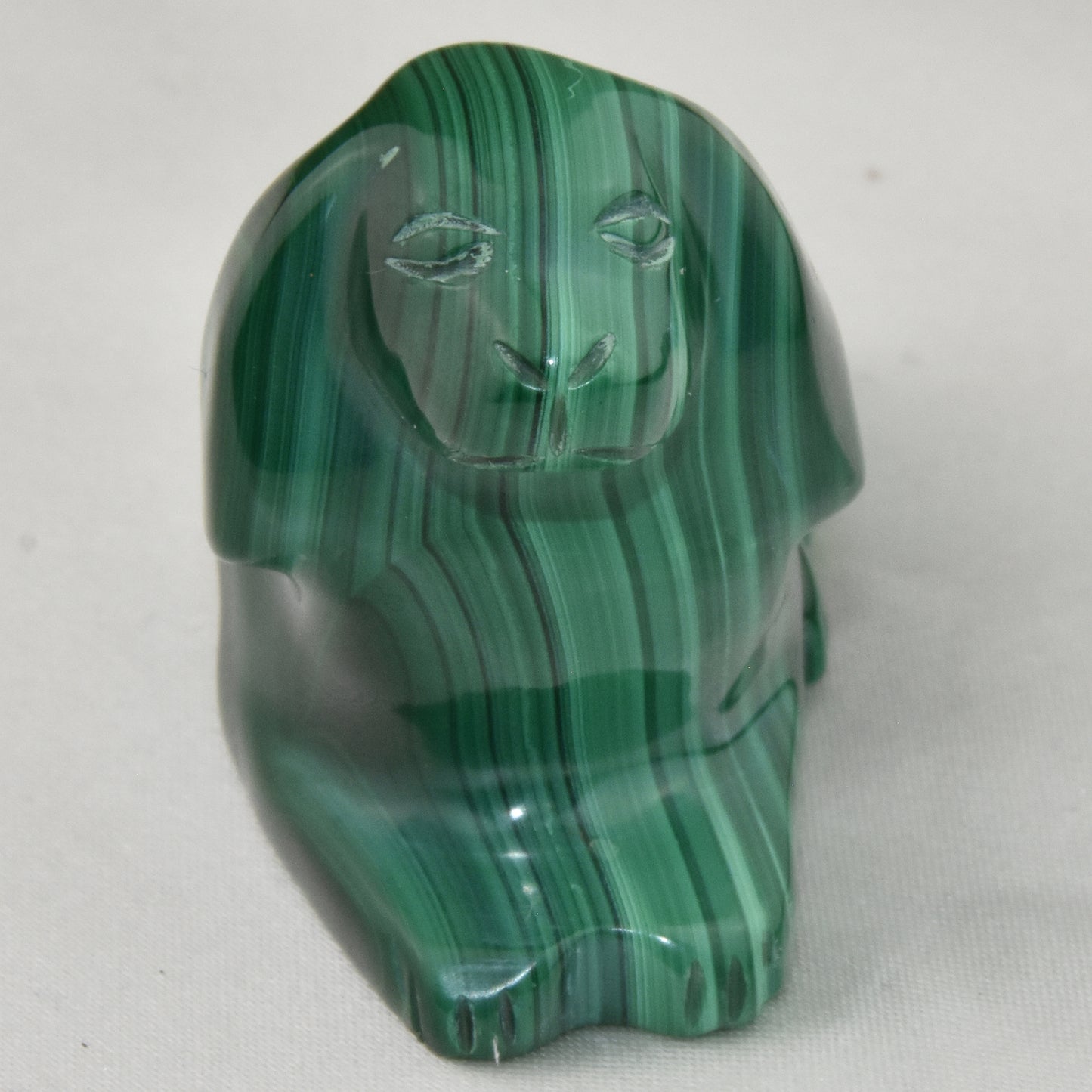 Malachite Dog Carving