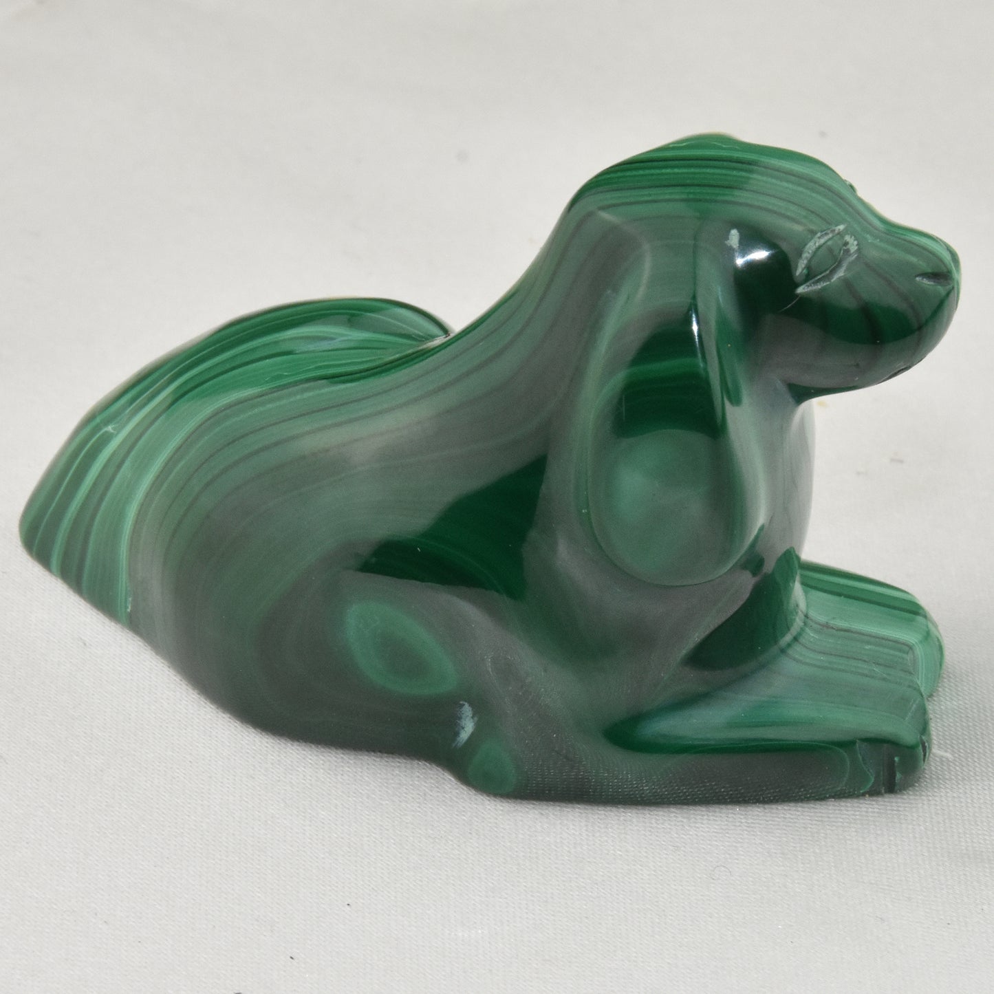 Malachite Dog Carving