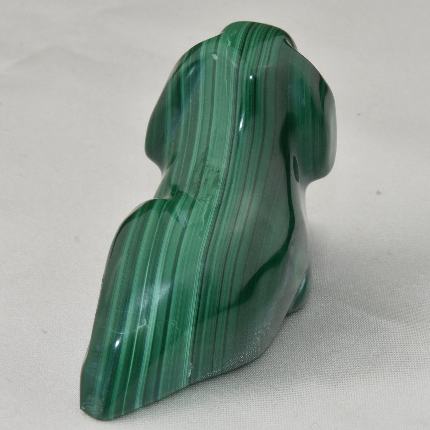 Malachite Dog Carving