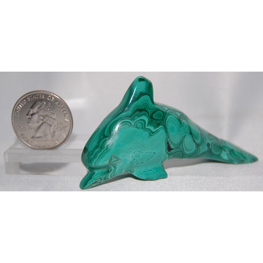 Malachite Dolphin Carving