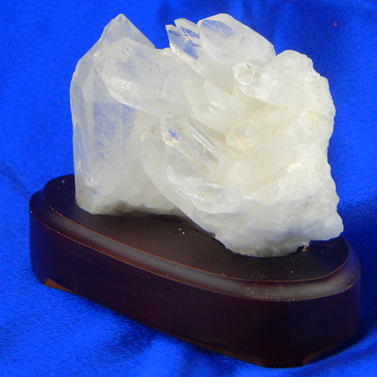 Quartz Cluster on Wood Base