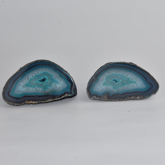 Agate Geode Pair