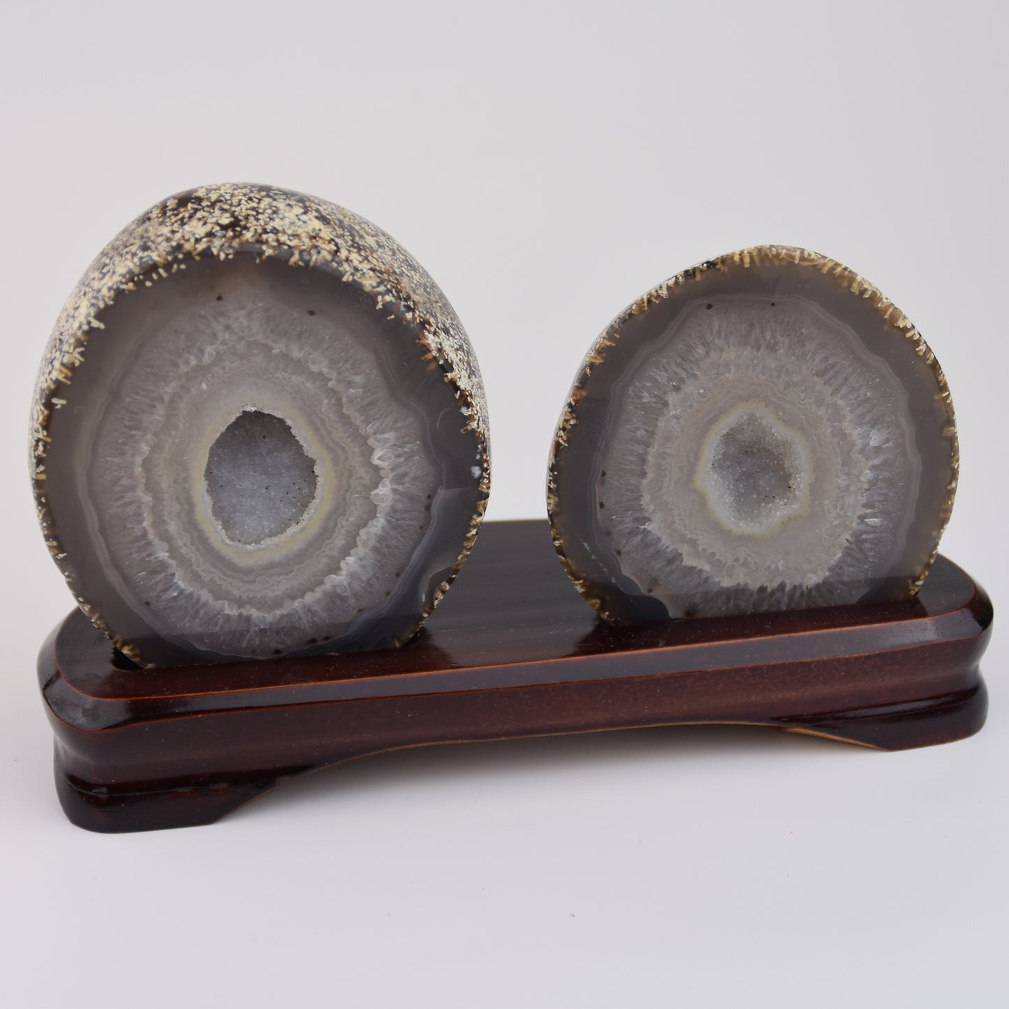 Agate Geode Pair