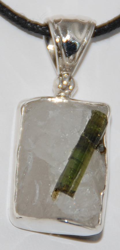 Tourmaline in Quartz Pendant