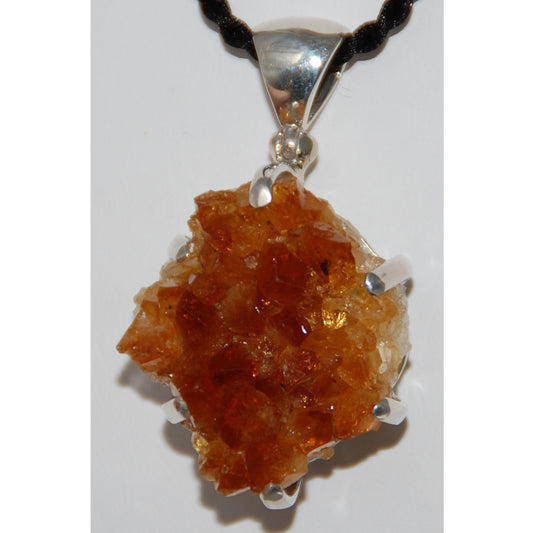 Citrine Cluster Sterling Silver Pendant