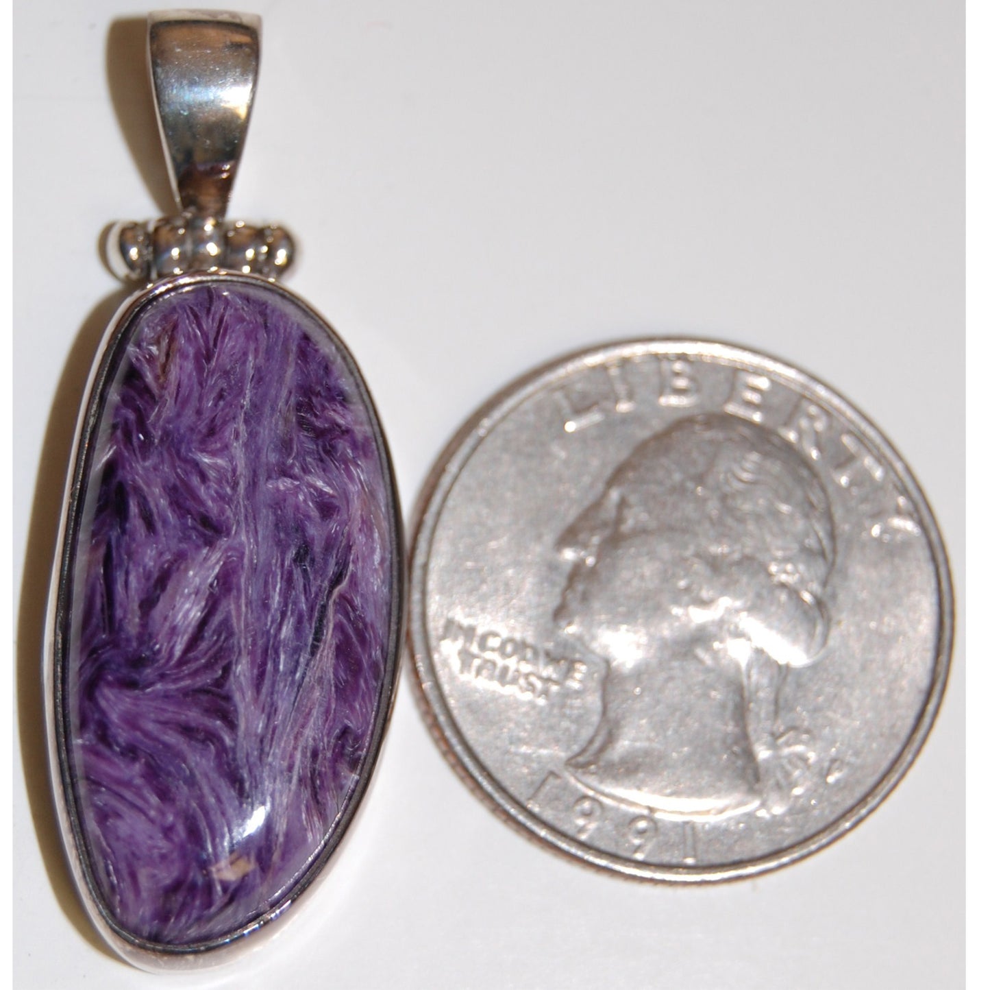 Charoite Sterling Silver Pendant