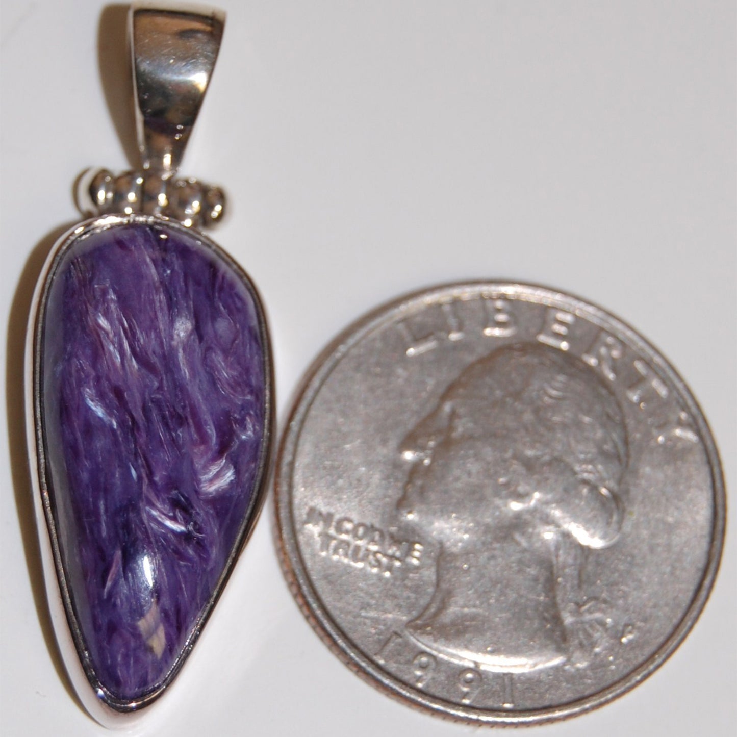 Charoite Sterling Silver Pendant