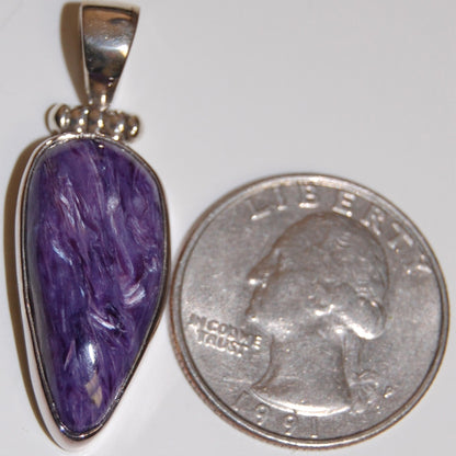 Charoite Sterling Silver Pendant
