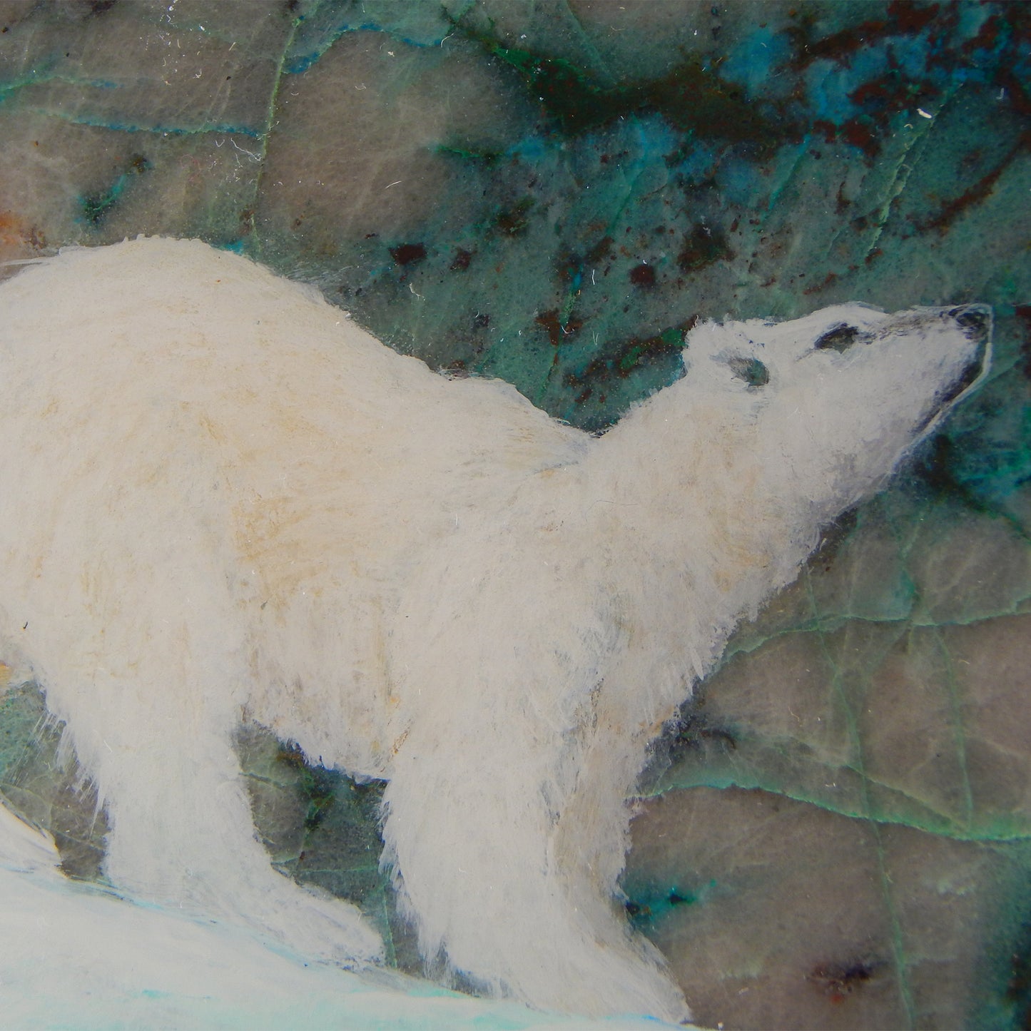 Polar Bear on Chrysocolla